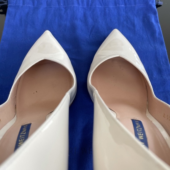 Stuart Weitzman White Patent Anny Pump 105 - Picture 12 of 15
